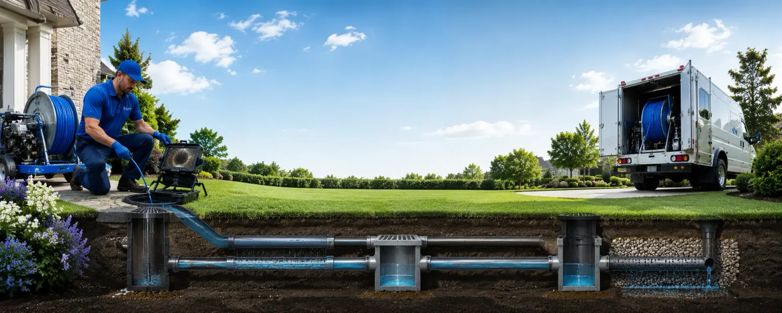 Outdoor drain cleaning information for Garden City, NY